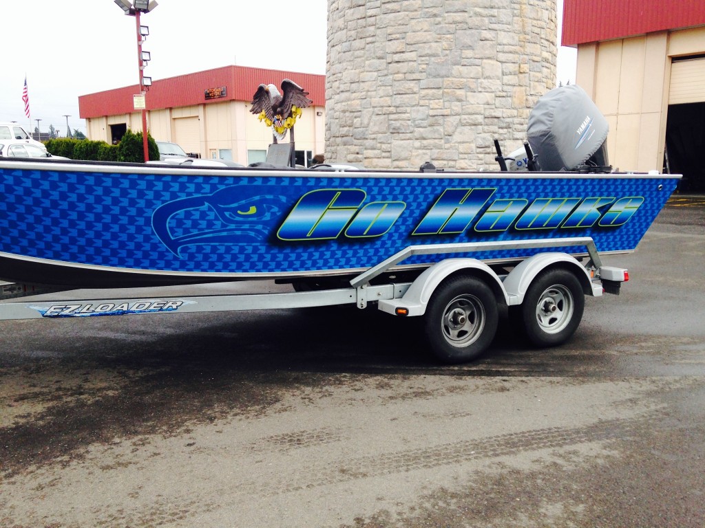 Seattle Seahawks Custom Boat Wrap by Coho Design